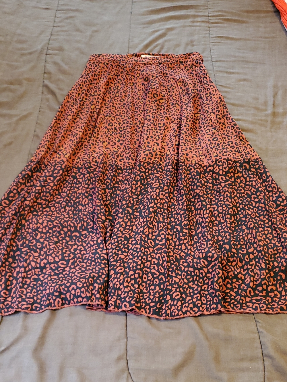 Stradivarius Leopard A-Line Skirt
